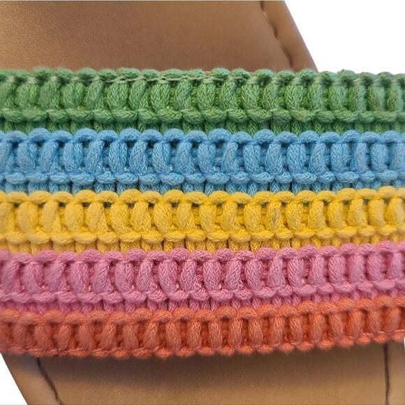 CAT & JACK Sandals Crocheted Rainbow Leather Ankle Straps Kids sz 3‎ - Picture 10 of 13